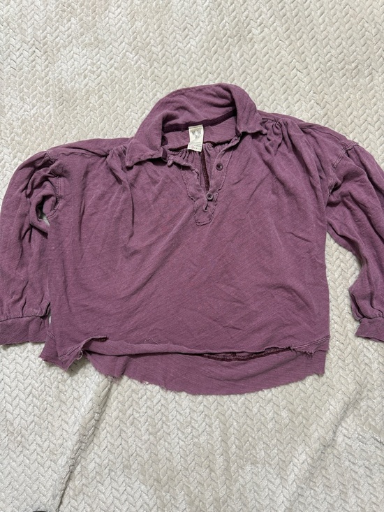 We The Free Tops - We The Free Dusty Plum Buttoned Polo Top